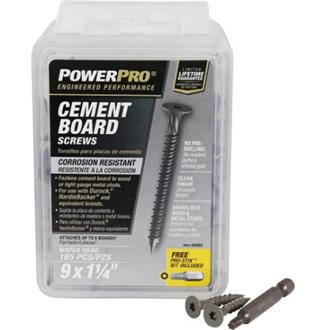 Cement Board Screws, #9 x 1-1/4