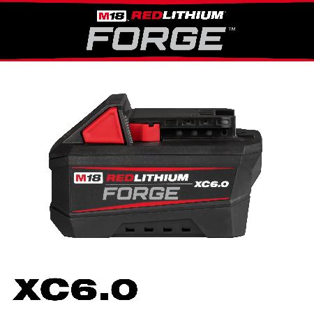 Battery for Cordless Tools, M18 Red Lithium, 6.0 amp-hours, Milwaukee FORGE