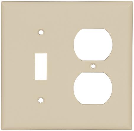 Cover Plate, Combination Switch/Duplex Receptacle, Ivory