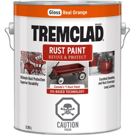 Tremclad Rust Paint, Real Orange, 3.78 liter