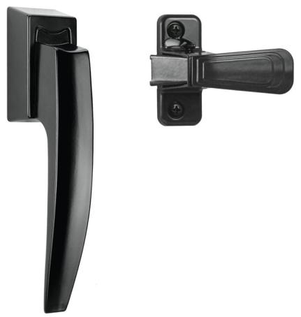 Latch Set, for Screen Door, Pull Handle, Non-Locking, BLACK, Ideal