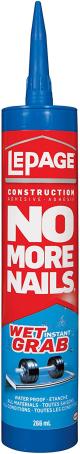Construction Adhesive, Lepage NO MORE NAILS Wet-Grab, 266ml