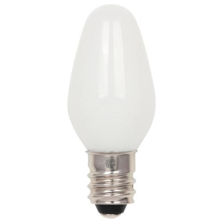 Light Bulb, LED, Nightlight C7, 1 watt, Frosted, Non-Dimmable, 1/pkg