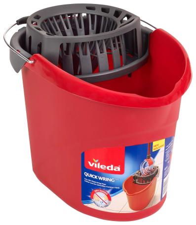 Pail, Quick Wring, 12 liter, RED Plastic, Vileda