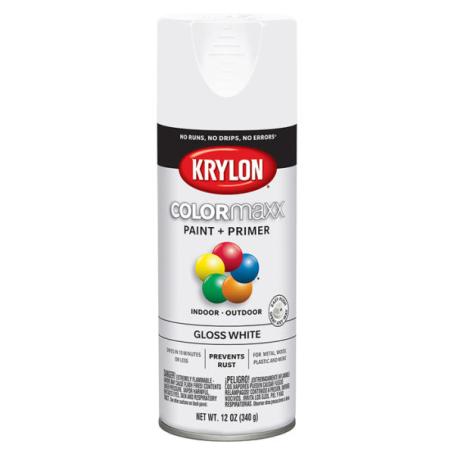 Spray Paint, Krylon COLORmaxx, Gloss White, 340 gram