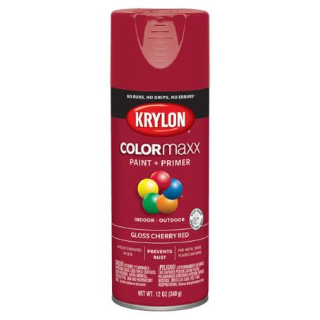 Spray Paint, Krylon COLORmaxx, Gloss Cherry Red, 340 gram