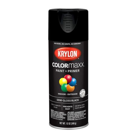 Spray Paint, Krylon COLORmaxx, Semi-Gloss Black, 340 gram