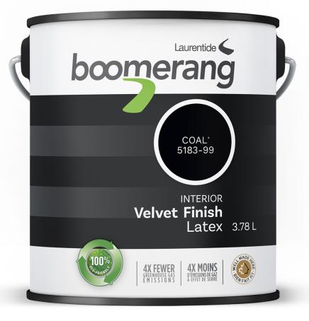 Paint, Interior, Latex, Boomerang, COAL, Velvet Finish, 3.78 liter