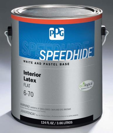 Paint, Interior, Latex, SPEEDHIDE, Flat, White/Pastel Base, 18.9 liter
