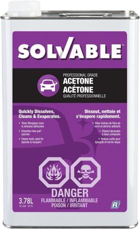 Acetone, SOLVABLE (53-264), 3.78L