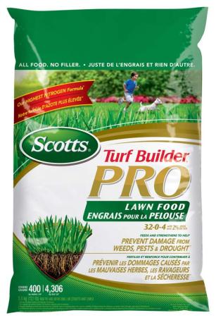 Fertilizer, Lawn, Scott's Turf Builder Pro, 32-0-4, coverage 400 sq meters