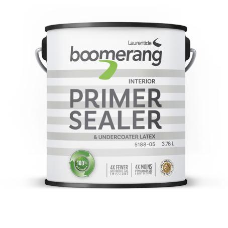 Primer/Sealer/Undercoater, Interior, Latex, Boomerang, WHITE, 3.78 liter
