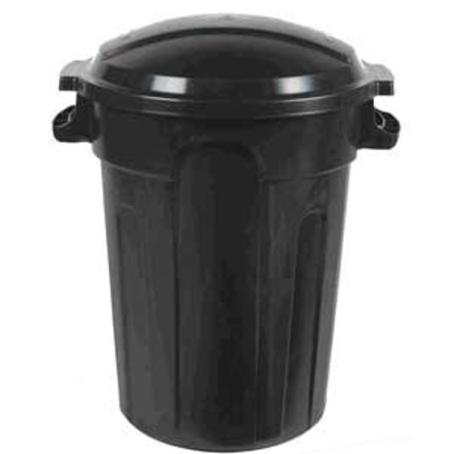 Garbage Can, with Lid, 80 liter, Black, Gracious LIving