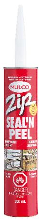 Caulking, Mulco Zip Seal'N Peel Removable Sealant, CLEAR, 300ml