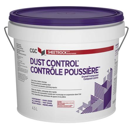 Drywall Compound, Dust Control, 5 kg (4.5 liter) bucket, CGC (purple lid)