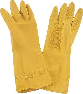 Gloves, Household, Latex, Yellow, 1 Pair/pkg