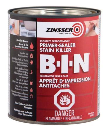 Primer/Sealer, Interior, Zinsser B-I-N, Shellac Base, WHITE, 3.7 liter