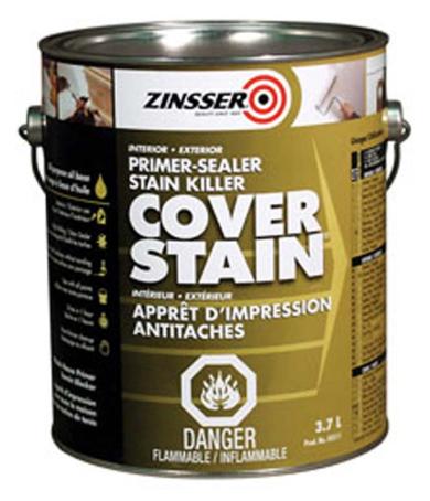 Primer/Sealer, Int/Ext, Zinsser Cover Stain, Oil-Base, WHITE, 946 ml