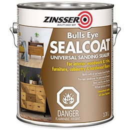 Sanding Sealer, Zinsser Bulls Eye SealCoat, Universal, Clear, 3.7 liter