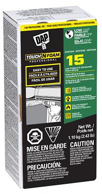Spray Foam, Touch'n Foam, System15 Foam Kit, 2-Component, 15 Bd Ft