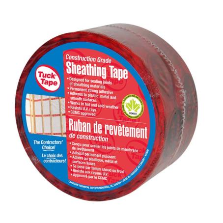 Sheathing Tape, TUCK TAPE, RED, 60mm x 55m (CCMC #11955)