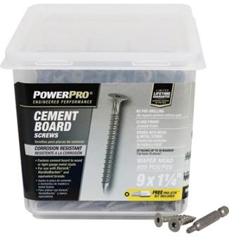 Cement Board Screws, #9 x 1-1/4