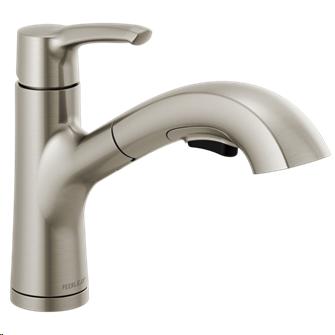 Kitchen Faucet, Single Lever, Pull-Out Spout, Single Hole, BRUSHED NICKEL, Peerless PARKWOOD
