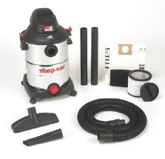 Shop Vacuum, 45.6 liter (12 US gallon) Stainless Tank, 5.5 hp, with Accessories, Shop Vac