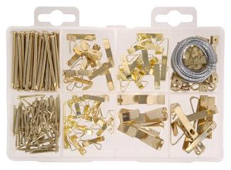 Picture Hanger Kit, Assorted Types in Organizer, 206 pieces