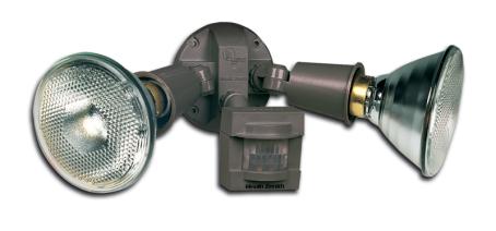 Outdoor Security Light, 2-Lamp, 110 Degree Motion Sensor, GREY (6530851)