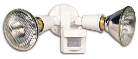 Outdoor Security Light, 2-Lamp, 110 Degree Motion Sensor, WHITE (7114549)