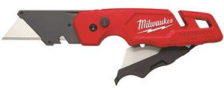 Utility Knife, Compact Folding, Milwaukee FASTBACK, (uses std double-ended blades)