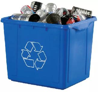 Recycle Bin (Blue Box), 22 gallon, BLUE, Globe