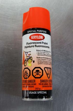 Spray Paint, Krylon Fluorescent, Yellow/Orange, 312 gram