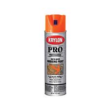 Spray Paint, Krylon Marking, Fluorescent Orange, Water-Base, Inverted Spray, 482 gram