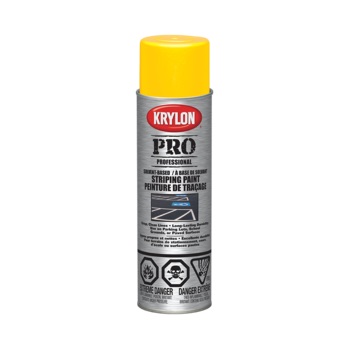 Spray Paint, Krylon Marking, Striping Yellow, Solvent-Base, Inverted-Spray, 510 gram