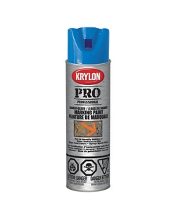 Spray Paint, Krylon Marking, APWA Blue, Solvent-Base, Inverted Spray, 482 gram