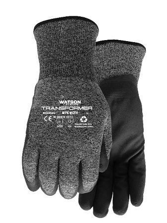 Gloves, Work, Winter, Polyester w/Acrylic Liner, Coated Palm, Medium, WATSON Transformer