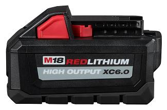 Battery for Cordless Tools, M18 Red Lithium, 6.0 amp-hours, Milwaukee