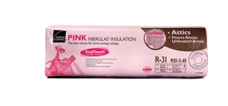Insulation, Fiberglas Pink Batt, R31 x 9.5