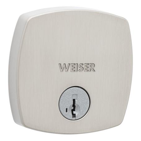 Deadbolt, Single Cylinder, MIDTOWN (Rounded Square), SATIN NICKEL, Weiser Visual Pack