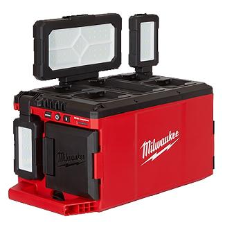 Tool Box System, 3-Head Light w/Charger, Dual Voltage Operation, Milwaukee PACKOUT