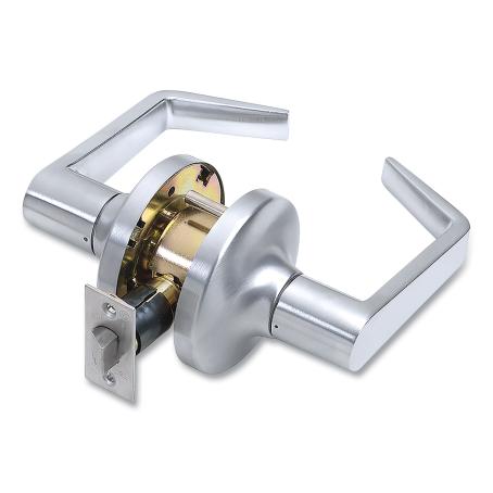 Passage Lever, 2400 Series, SATIN CHROME, w/T-Strike (Heavy Duty, Cylindrical, Grade 2, LC2475), Tell Box Pack