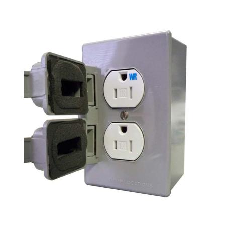 Weatherproof Duplex Receptacle Kit, 15A/125V, (box, device, cover plate)