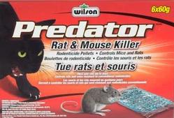 Mouse/Rat Kiiller bait, 360g Pellet, 6/pkg, Wilson Predator