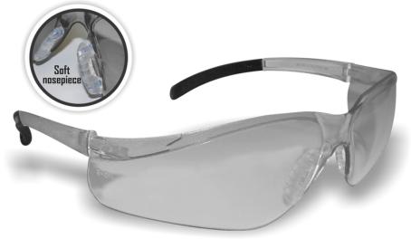 Safety Glasses, One-Piece Wrap-Around, CLEAR
