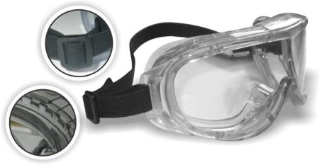 Safety Goggles, Wrap-Around, Indirect Ventilation, CLEAR