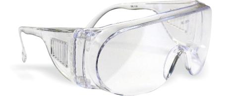 Safety Glasses, Visitor (fits over precription glasses), CLEAR