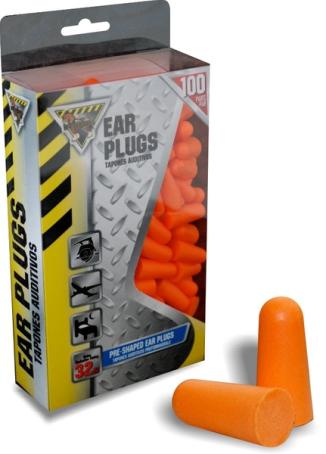 Ear Plugs, Foam, Disposable, NRR 32, 100/Pk