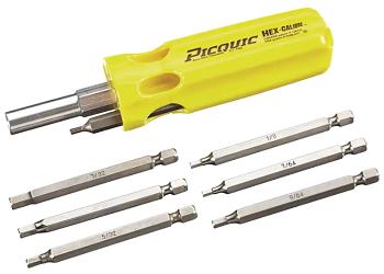 Screwdriver, Multi-Bit, w/7 SAE Hex Bits, Picquic 